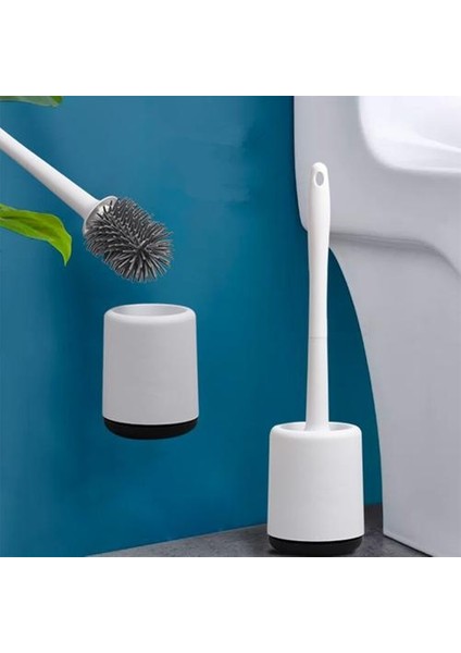 Silikon Tuvalet Fırçası Taban Ayakta Duvara Monte Baz Temizleme Fırçası Tuvalet Banyo Aksesuarları Seti Ev Gereçleri | Banyo Aksesuarları Setleri (Yurt Dışından)