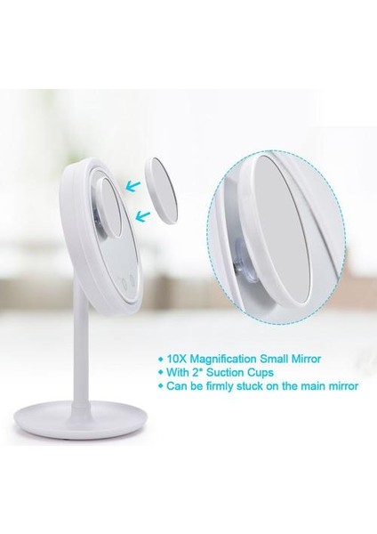 Vanity Ayna Fan 3 In 1 LED Mirrormagnifiing Ayna Yapmak 180 Derece Rotasyon Ayrılabilir Masa Aynası Ev Seyahati | Banyo Aynaları (Yurt Dışından)