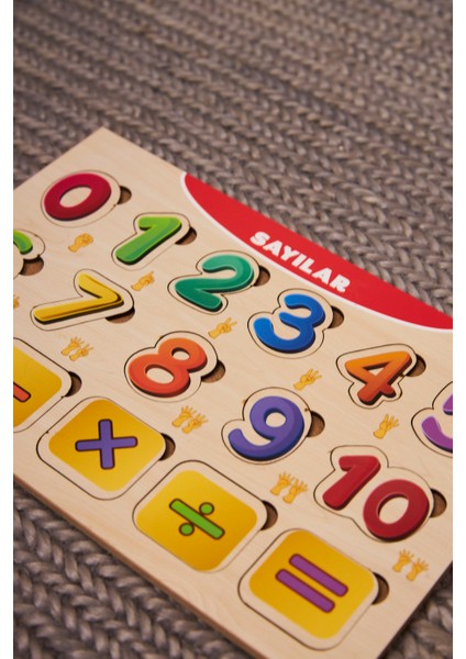 Sayılarla Işlemler Puzzle Eğitici Ahşap Bul Tak Yapboz