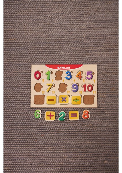 Sayılarla Işlemler Puzzle Eğitici Ahşap Bul Tak Yapboz