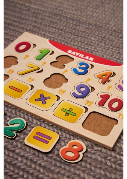 Sayılarla Işlemler Puzzle Eğitici Ahşap Bul Tak Yapboz