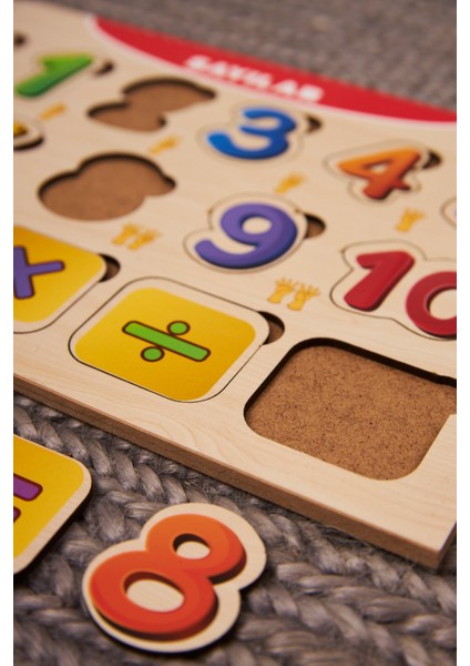 Sayılarla Işlemler Puzzle Eğitici Ahşap Bul Tak Yapboz