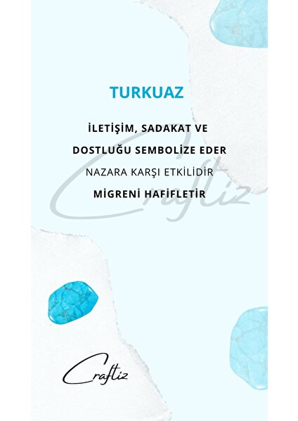 Turkuaz Yıldız Doğal Taş Çelik Zincirli Kolye