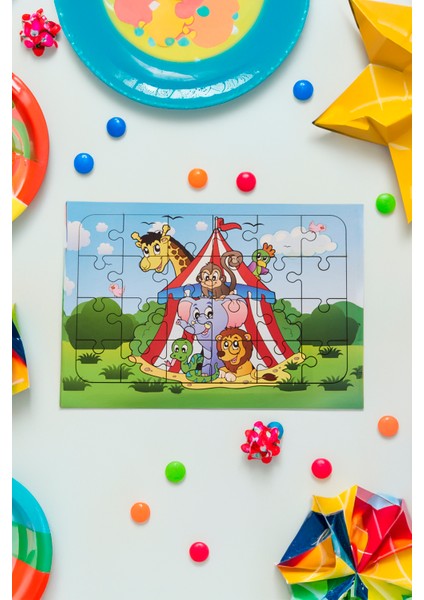 Ahşap 24'Lü Yapboz Sirk Puzzle
