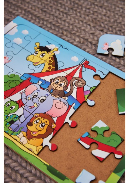 Ahşap 24'Lü Yapboz Sirk Puzzle