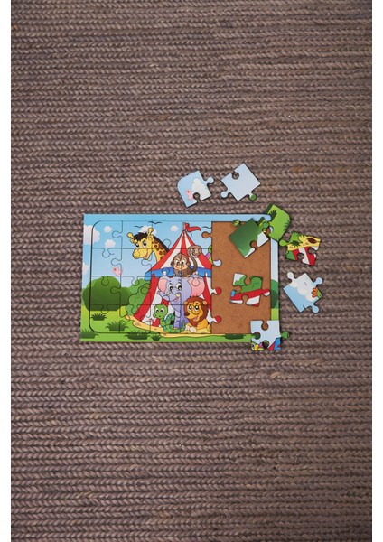 Ahşap 24'Lü Yapboz Sirk Puzzle