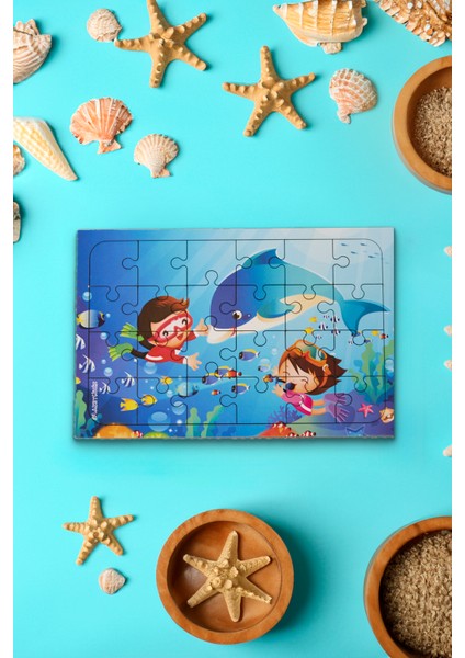 Ahşap 24'Lü Yapboz Dalgıç Puzzle