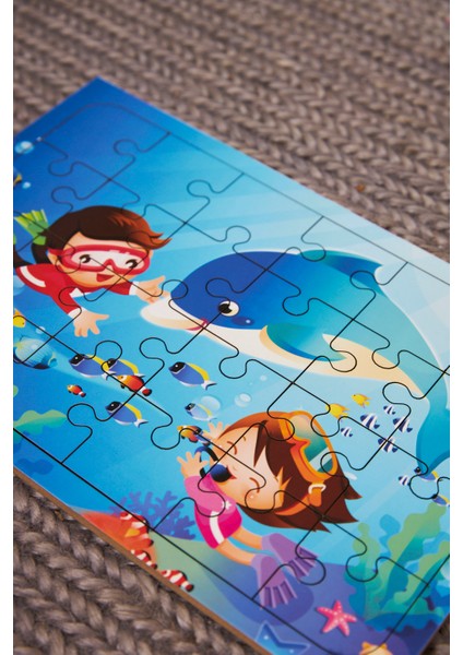 Ahşap 24'Lü Yapboz Dalgıç Puzzle