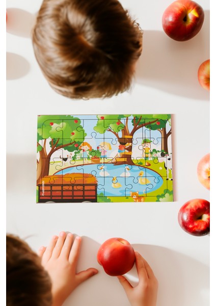 Ahşap 24'Lü Yapboz Piknik Puzzle