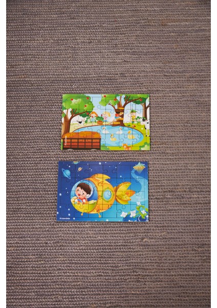 Okul Öncesi Başlangıç Yapboz Piknik Ve Uzaya Yolculuk Ahşap Puzzle Set