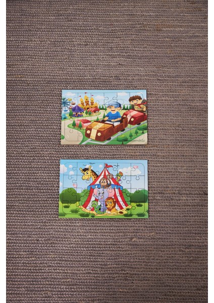 Okul Öncesi Başlangıç Yapboz Lunapark Maceram Ve Sirk Ahşap Puzzle Set