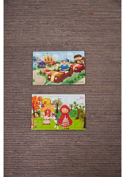Okul Öncesi Başlangıç Yapboz Lunapark Maceram Ve Kırmızı Başlıklı Kız Ahşap Puzzle Set