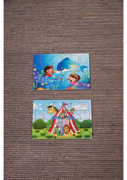 Okul Öncesi Başlangıç Yapboz Sevimli Okyanus Ve Sirk Ahşap Puzzle Set