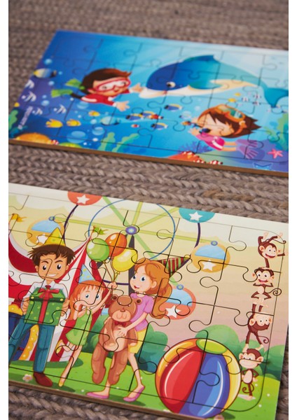Okul Öncesi Başlangıç Yapboz Sevimli Okyanus Ve Canım Ailem Ahşap Puzzle Set fiyatları