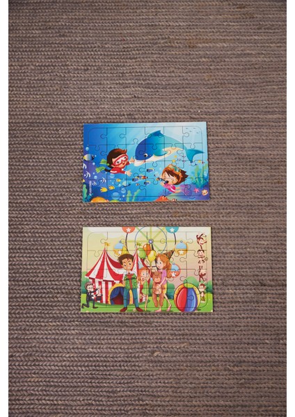 Okul Öncesi Başlangıç Yapboz Sevimli Okyanus Ve Canım Ailem Ahşap Puzzle Set modelleri
