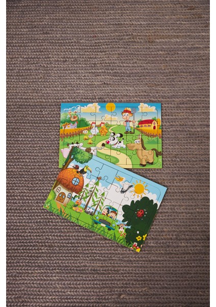 Okul Öncesi Başlangıç Yapboz Çiftliğim Ve Hayvanlar Alemi Ahşap Puzzle Set
