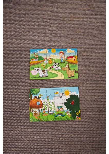 Okul Öncesi Başlangıç Yapboz Çiftliğim Ve Hayvanlar Alemi Ahşap Puzzle Set
