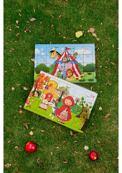 Okul Öncesi Başlangıç Yapboz Sirk Ve Kırmızı Başlıklı Kız Ahşap Puzzle Set