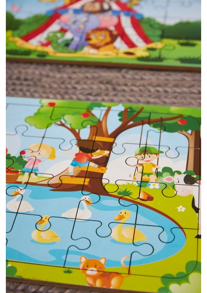 Okul Öncesi Başlangıç Yapboz Sirk Ve Pikniki Ahşap Puzzle Set