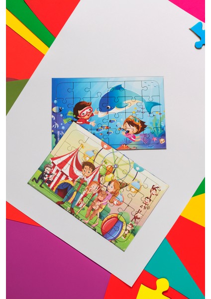 Okul Öncesi Başlangıç Yapboz Canım Ailem Ve Dalgıç Ahşap Puzzle Set