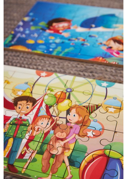 Okul Öncesi Başlangıç Yapboz Canım Ailem Ve Dalgıç Ahşap Puzzle Set