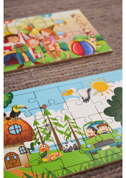 Okul Öncesi Başlangıç Yapboz Canım Ailem Ve Hayvanlar Alemi Ahşap Puzzle Set