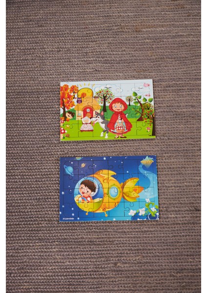 Okul Öncesi Başlangıç Yapboz Kırmızı Başlıklı Kız Ve Uzaya Yolculuk Ahşap Puzzle Set