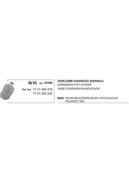 Genleşme Kavanozu 10160 R9 R11 R12 18 R19 P205 7701460418 7701203220