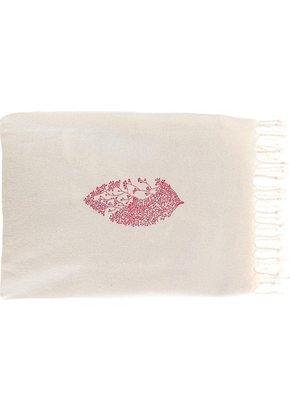 Kırmızı Yaprak Nakışlı Peştemal Seti fiyatları