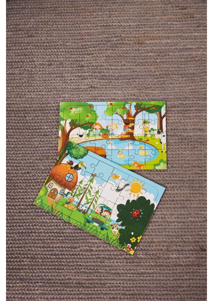 Okul Öncesi Başlangıç Yapboz Hayvanlar Alemi Ve Piknik Ahşap Puzzle Set