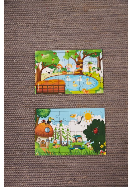 Okul Öncesi Başlangıç Yapboz Hayvanlar Alemi Ve Piknik Ahşap Puzzle Set