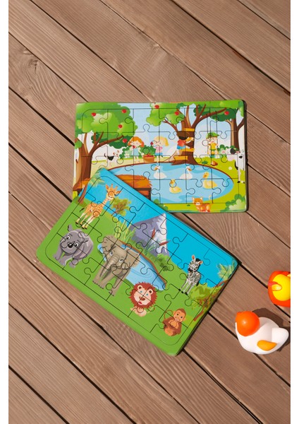 Okul Öncesi Başlangıç Yapboz Piknik Ve Safarı Ahşap Puzzle Set