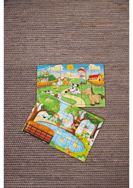 Okul Öncesi Başlangıç Yapboz Çiftlik Ve Piknik Ahşap Puzzle Set