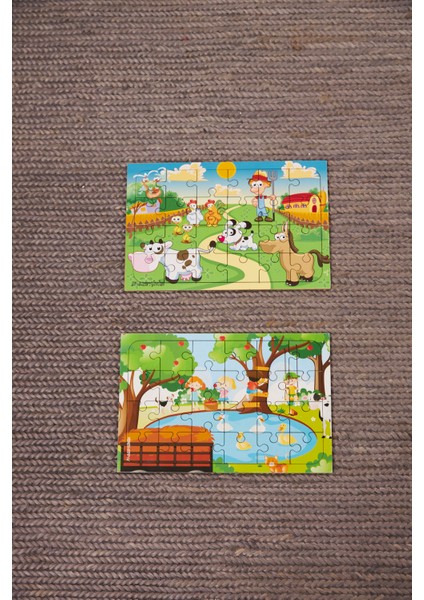 Okul Öncesi Başlangıç Yapboz Çiftlik Ve Piknik Ahşap Puzzle Set