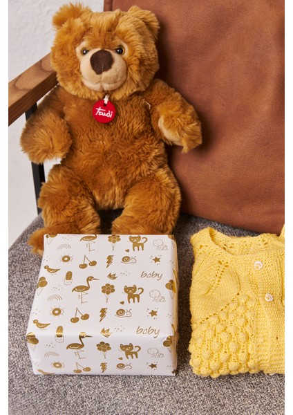 Hediye Paketleme Kağıdı,bebek Eşya Paketleme: 30 Adet Yüksek Kaliteli Özel Gold Bebek Baskılı Ambalaj Kağıdı 110GR. Parlak Kuşe Kağıtlarımızla Şık Hediyeler Hazırlayın 24*34CM
