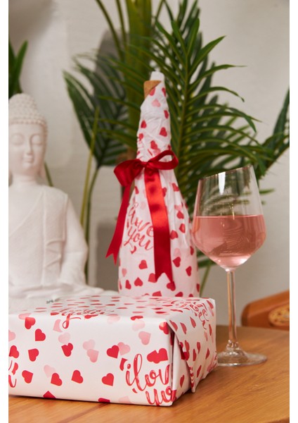 Hediye Paketleme Kağıdı: 30 Adet Yüksek Kaliteli Özel I Love Youbaskılı Pelur 30GR. Pelur Kağıtlarımızla Şık Hediyeler Hazırlayın 34*48CM