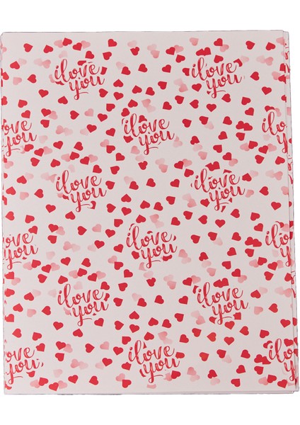 Hediye Paketleme Kağıdı: 30 Adet Yüksek Kaliteli Özel I Love Youbaskılı Pelur 30GR. Pelur Kağıtlarımızla Şık Hediyeler Hazırlayın 34*48CM