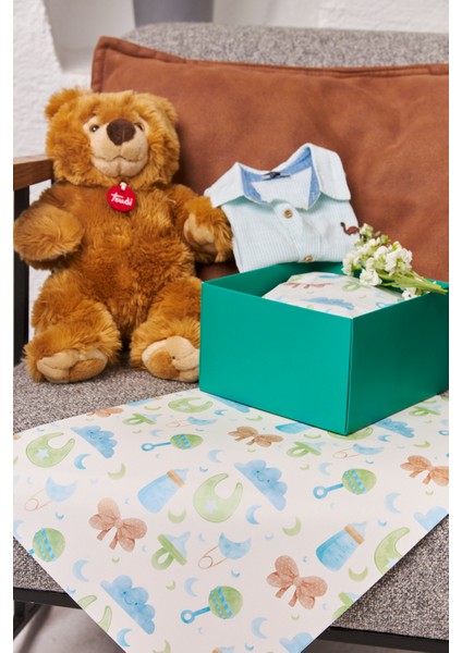 Hediye Paketleme Kağıdı,bebek Eşya Paketleme:30 Adet Yüksek Kaliteli Özel Winged Baby Baskılı Ambalaj Kağıdı 110GR. Parlak Kuşe Kağıtlarımızla Şık Hediyeler Hazırlayın 24*34CM indirimleri