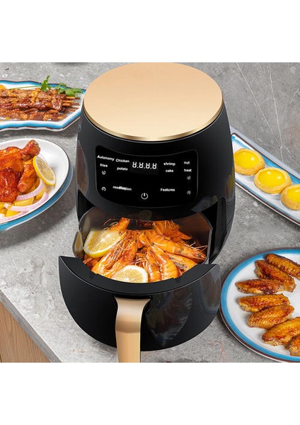 Çok Işlevli Hava Fritöz Yağsız Sağlık Fritöz Ocak Akıllı Dokunmatik LCD Derin Airfryer Pizza Fritöz (Yurt Dışından)