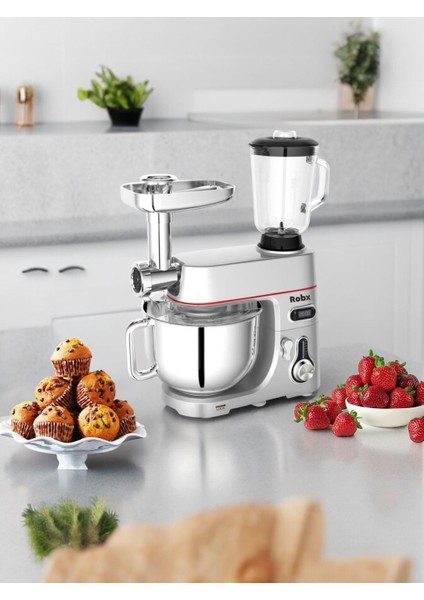SR50 Döküm Gövde 7 Litre Içli Köfte Hamur Yoğurma Kıyma Çekme Erişte Blender Çıpıcı mixer Set