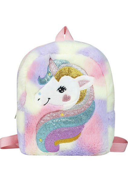 Karikatür Unicorn Peluş Sırt Çantası Anaokulu Sevimli Okul Çantası Büyük Kapasiteli Çocuk Sırt Çantası (Yurt Dışından)