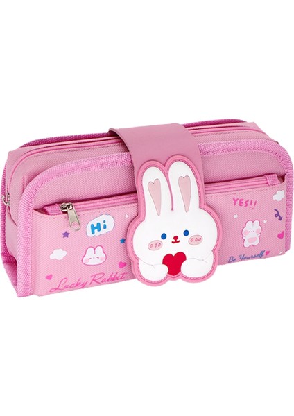 Kızlar Pembe Tavşan Kalem Kutusu Büyük Kapasiteli Karikatür Kalem Kutusu Ilkokul Öğrencisi Sevimli Kalem Kutusu (Yurt Dışından)