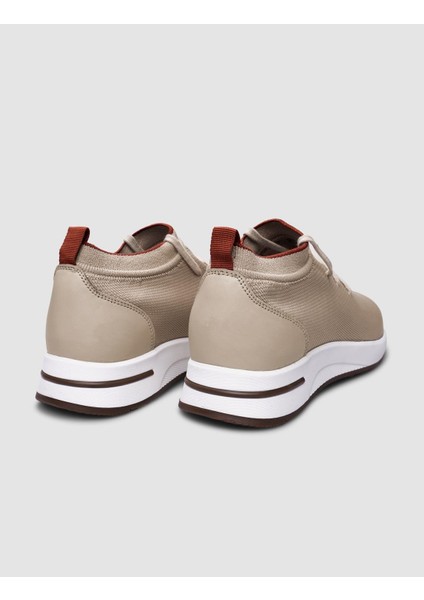 Triko Bej Bağcıklı Kadın Sneaker