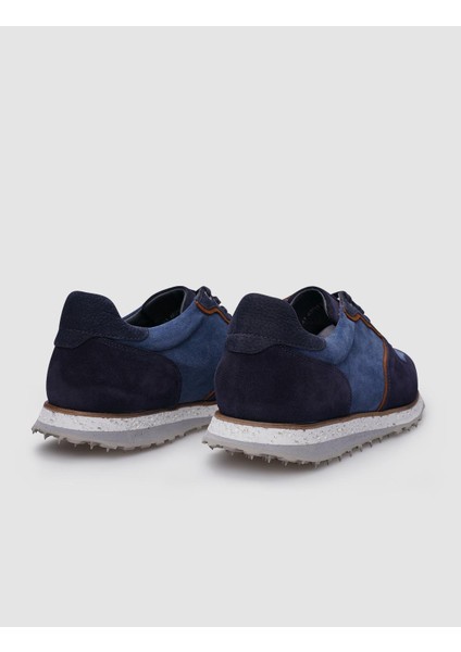 %100 Hakiki Deri Lacivert Süet Bağcıklı Erkek Sneaker modelleri