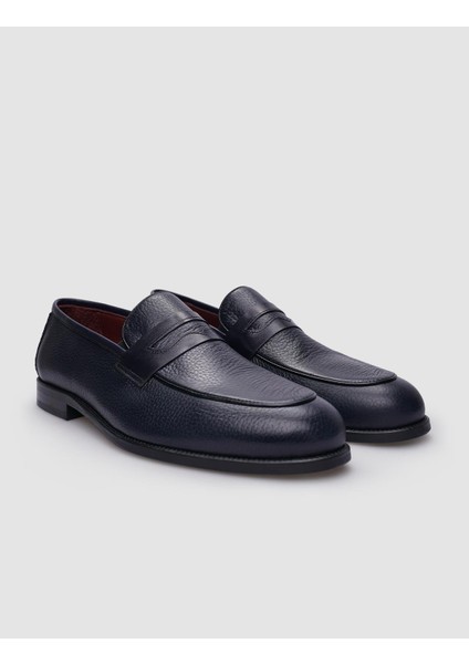 %100 Hakiki Deri Lacivert Bağcıksız Erkek Klasik Ayakkabı fiyatları