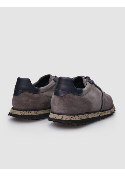 Deri Vizon Süet Bağcıklı Erkek Sneaker