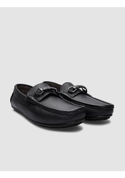 %100 Hakiki Deri Siyah Tokalı Erkek Loafer fiyatları