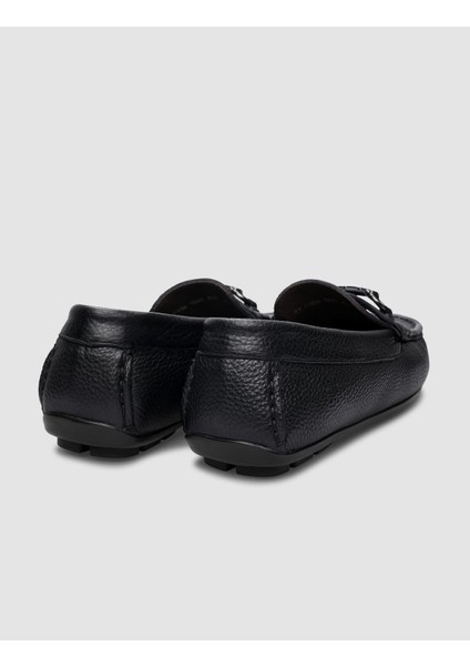 %100 Hakiki Deri Siyah Tokalı Erkek Loafer modelleri