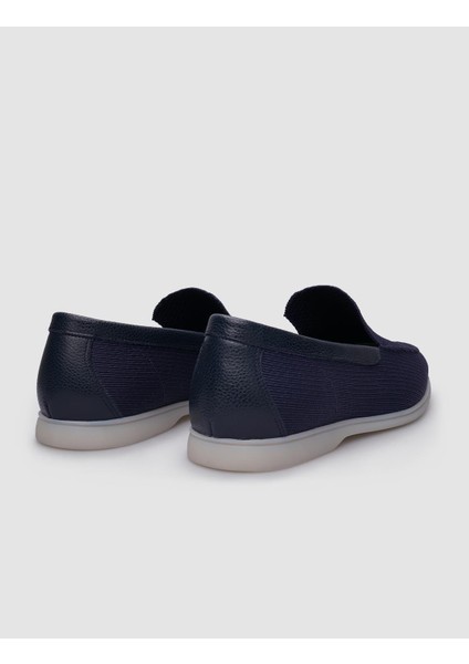 Triko Lacivert Erkek Detaylı Loafer