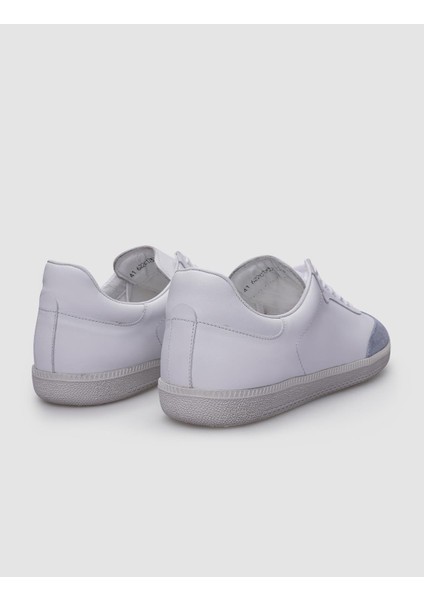 Deri Beyaz - Mavi Süet Bağcıklı Erkek Sneaker modelleri